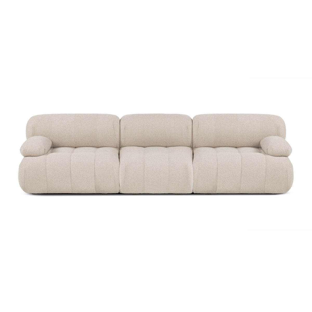 Bowie Boucle 3-Seater Sofa in Sand Color - Modern Upholstered Living Room Couch for Cozy Home & Lounge Decor
