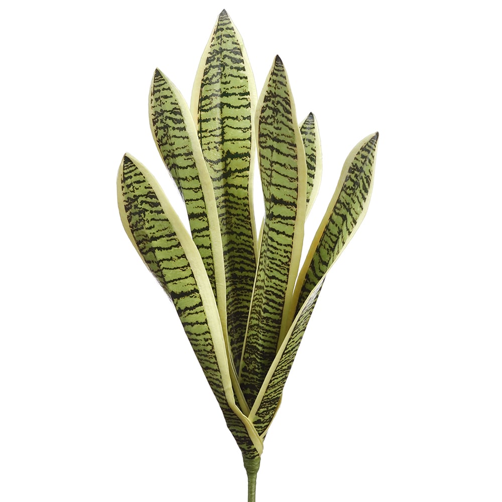16 Pack Artificial Sansevieria Snake Plant - Variegated Fake Grass for Home Decor, Office Desk, Wedding Centerpiece & Indoor Greenery