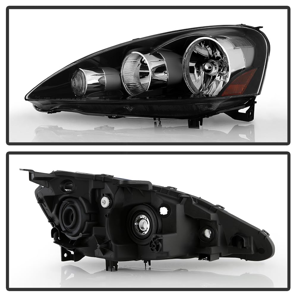 xtune Aftermarket Halogen Headlights for 2005-2006 Acura RSX - OEM Style Black Headlamps | Perfect for Night Driving & Car Upgrades