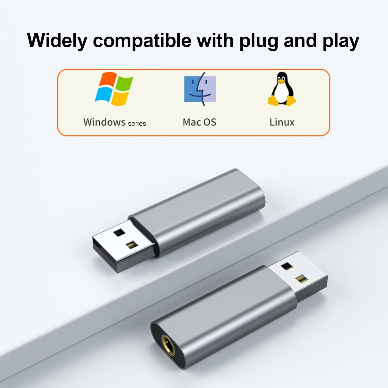 Paodduk USB Sound Adapter - 3.5mm USB Headphone Jack Converter with Audio Driver for Gaming, Streaming & Conference Calls | Compatible with League of Legends, PC Headsets & Laptops | Plug & Play USB Audio Adapter for Home Office & Online Classes