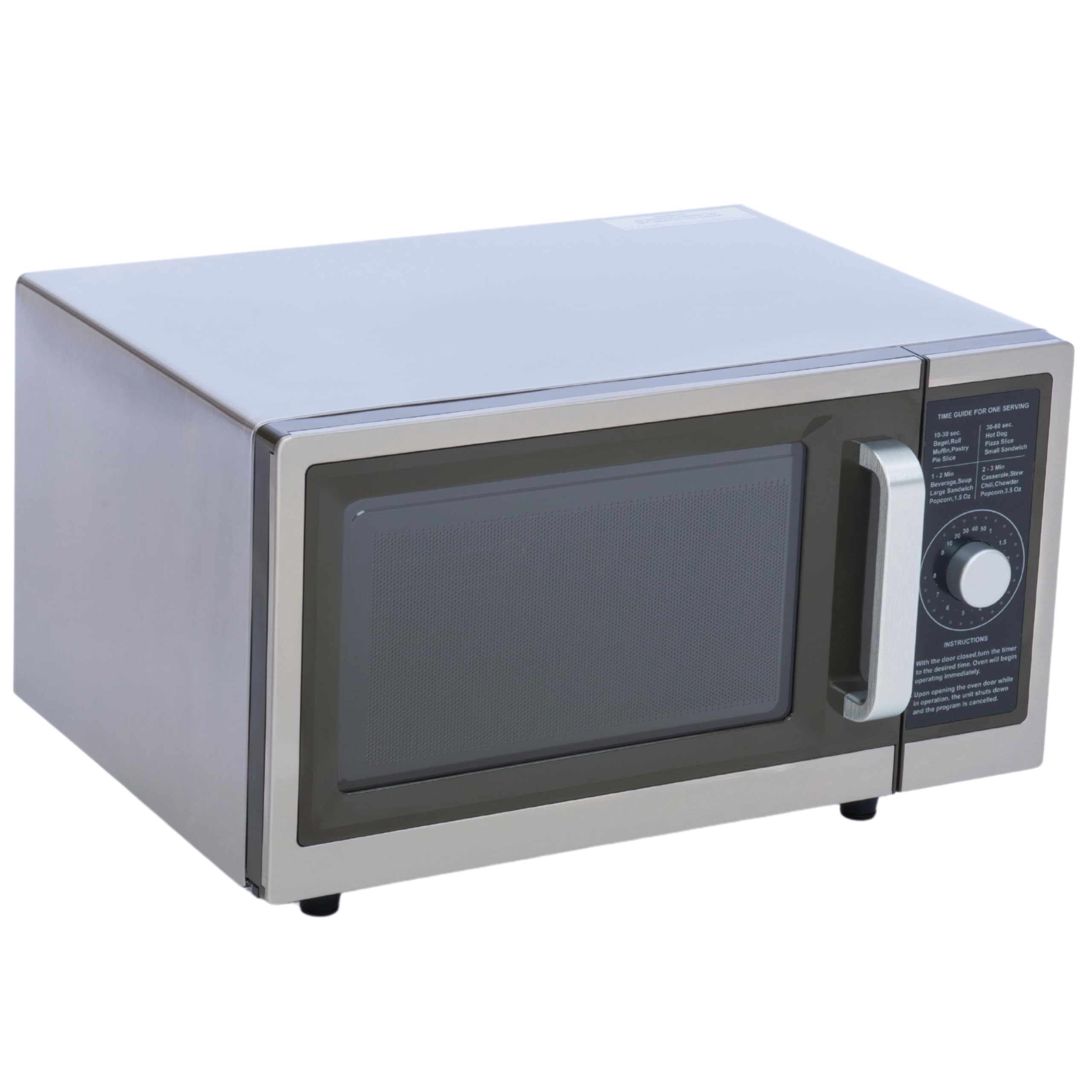 Commercial Microwave Oven with Dial Control - 1.0 Cu Ft Stainless Steel Interior - 1000W Power - UL & NSF Certified - Perfect for Restaurants, Cafes & Food Trucks