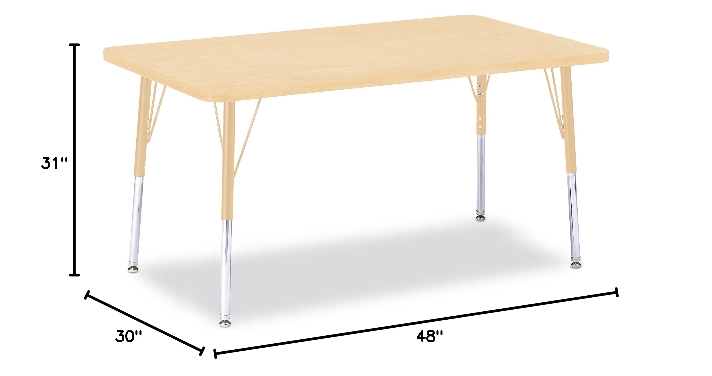 Jonti-Craft Berries 6473JCA251 Adjustable Height Rectangle Activity Table - 30