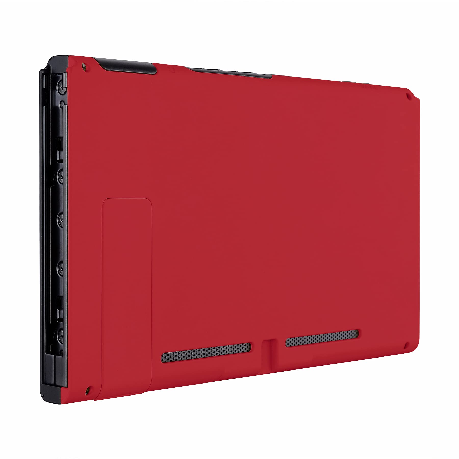 eXtremeRate Soft Touch Grip Passion Red Replacement Back Plate Shell Case for Nintendo Switch - DIY Housing with Kickstand (JoyCon Not Included) | Durable Protection for Gaming & Travel