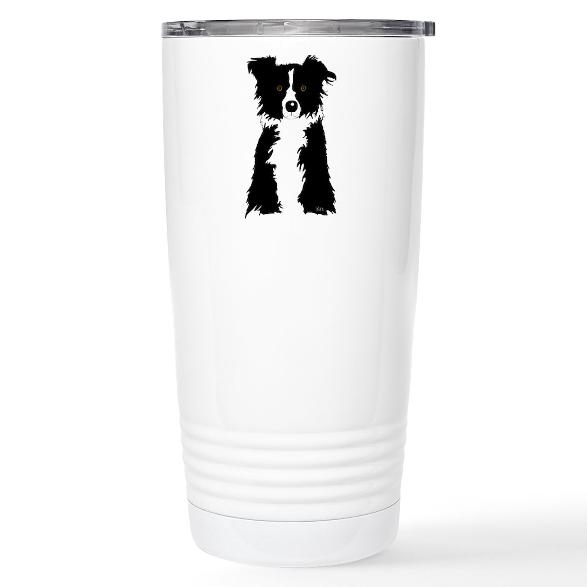 Border Collie Stainless Steel Travel Mug 20 oz - Insulated Coffee Tumbler for Hot & Cold Drinks - Perfect for Office, Commuting, and Outdoor Adventures