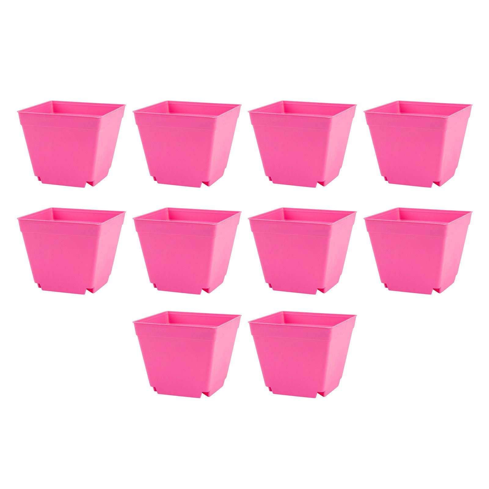 LAPUTA 10Pcs Square Seedling Trays - Plastic Plant Nursery Pots for Transplanting, Gardening, and Indoor/Outdoor Plant Growing - Pink (Ideal for Starting Seeds, Herbs, Flowers, and Small Vegetables)
