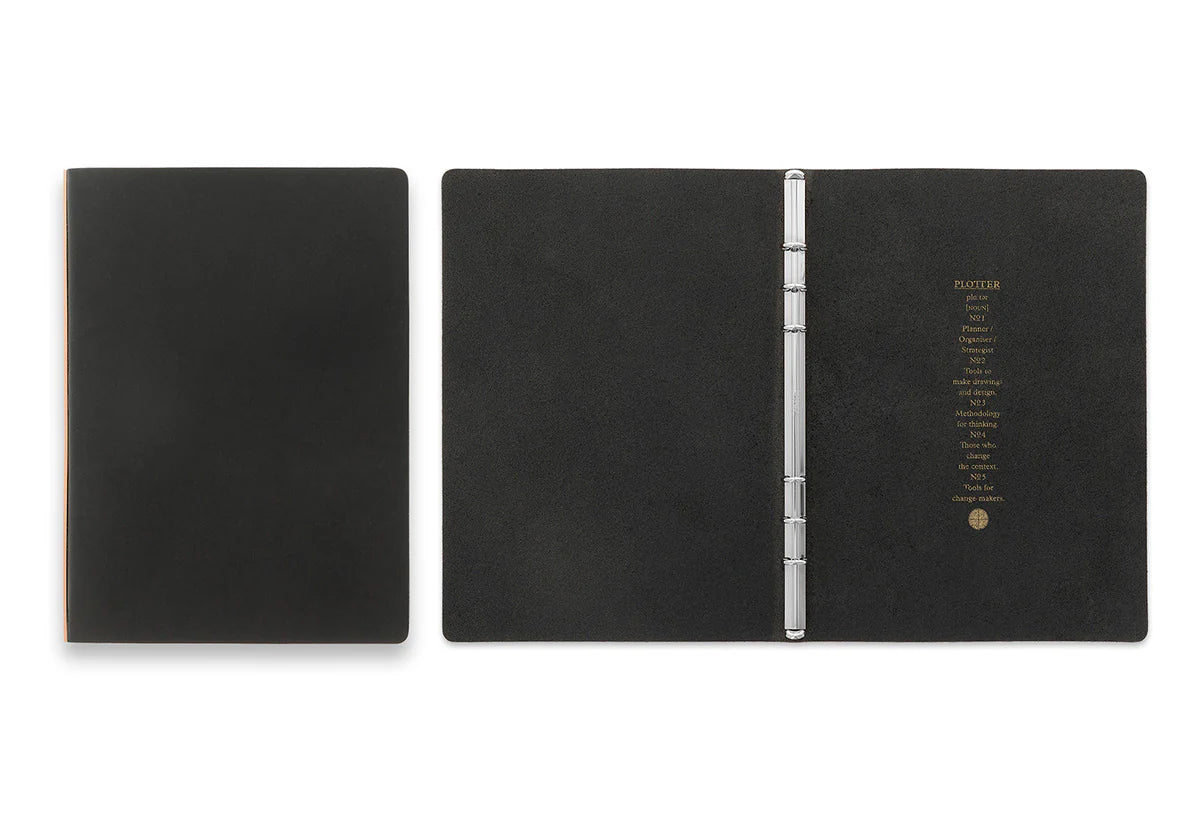 Premium PLT5012 A5 6-Ring Leather Binder - Elegant Plotter Liscio Organizer for Business, School & Planner Enthusiasts - Perfect for Meetings, Note-Taking & Daily Planning