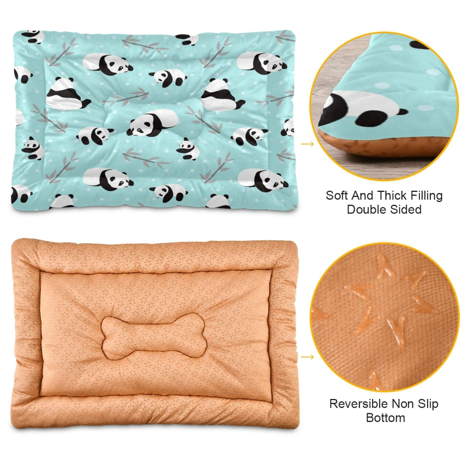 Ultra Soft Panda Dog Bed for Small & Medium Dogs - 24x18in Comfortable Rectangle Pet Bed for Cats & Dogs - Calming Plush Bed for Puppies & Kittens - Perfect for Bedroom, Living Room & Pet Travel