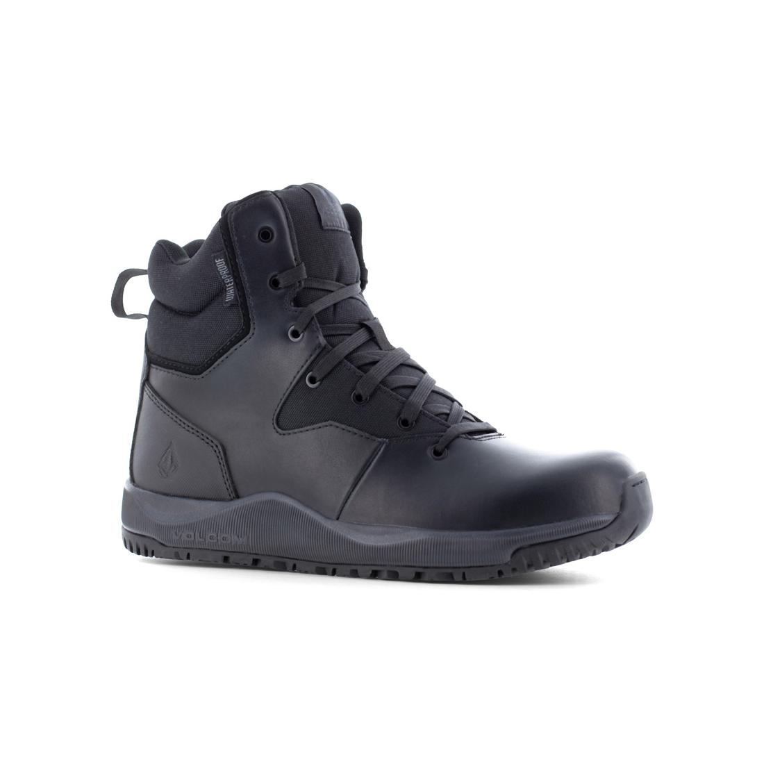 Men's Tactical 6 Inch Soft Toe Waterproof Work Boots - Black - Lightweight & Durable for Outdoor Hiking, Construction & Security Work