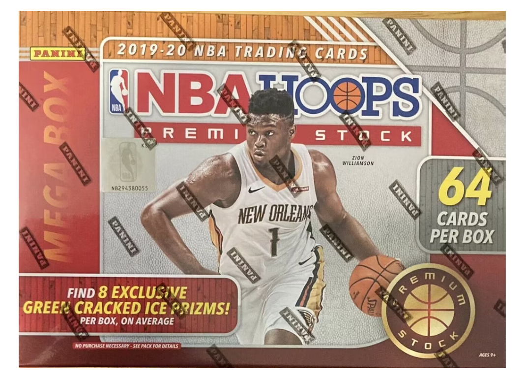 2019-2020 Panini Hoops Premium Stock Basketball Mega Box - 64 Trading Cards with Green Ice Parallels | Collectible NBA Cards for Fans & Investors