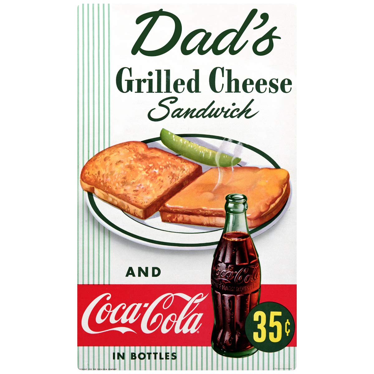 Retro Planet Coca-Cola Dads Grilled Cheese Sandwich Peel & Stick Wall Decal - Vintage Kitchen Decor for Home, Office & Dorm Room