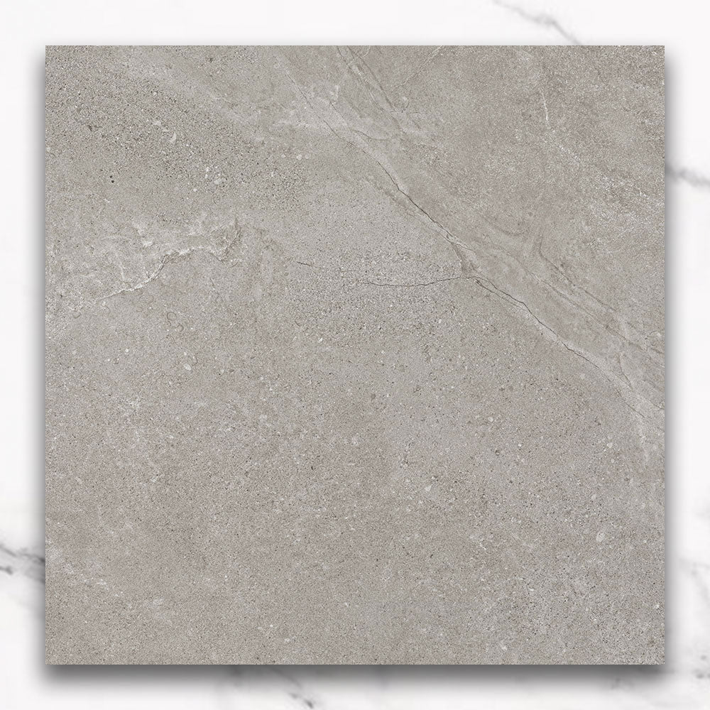 Premium 600x600mm Matte Grey Porcelain Tile - Elegant Marble Look for Floors & Walls - Perfect for Living Rooms, Kitchens, and Bathrooms
