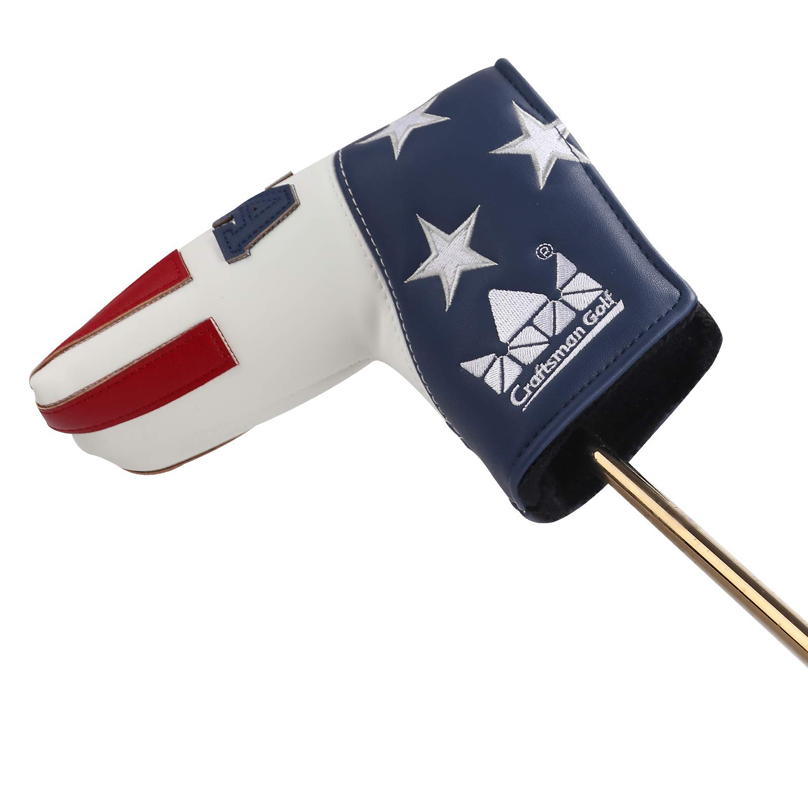 Premium CRAFTSMAN GOLF USA Mallet Putter Headcover - Compatible with Scotty Cameron & Odyssey Putters - Durable Golf Club Protection for Practice & Tournament Play
