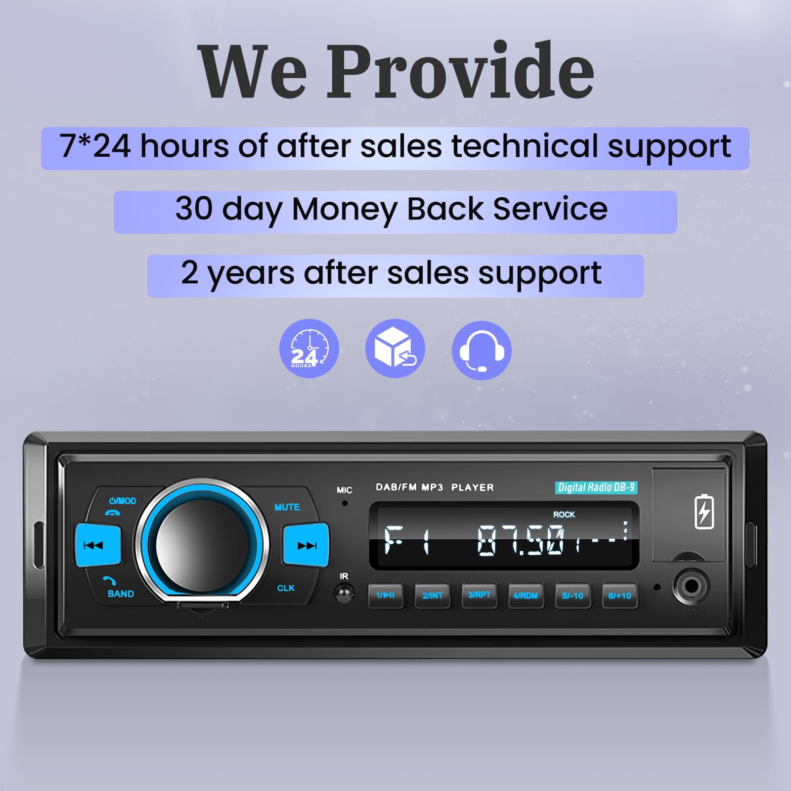 Bluetooth 5.0 Single Din Car Stereo with EQ Audio, Hands-Free Calling, FM Radio, USB Charging, TF/SD Card Slot & AUX Input - Includes SWC Remote & 32GB TF Card - Perfect for Road Trips & Daily Commutes
