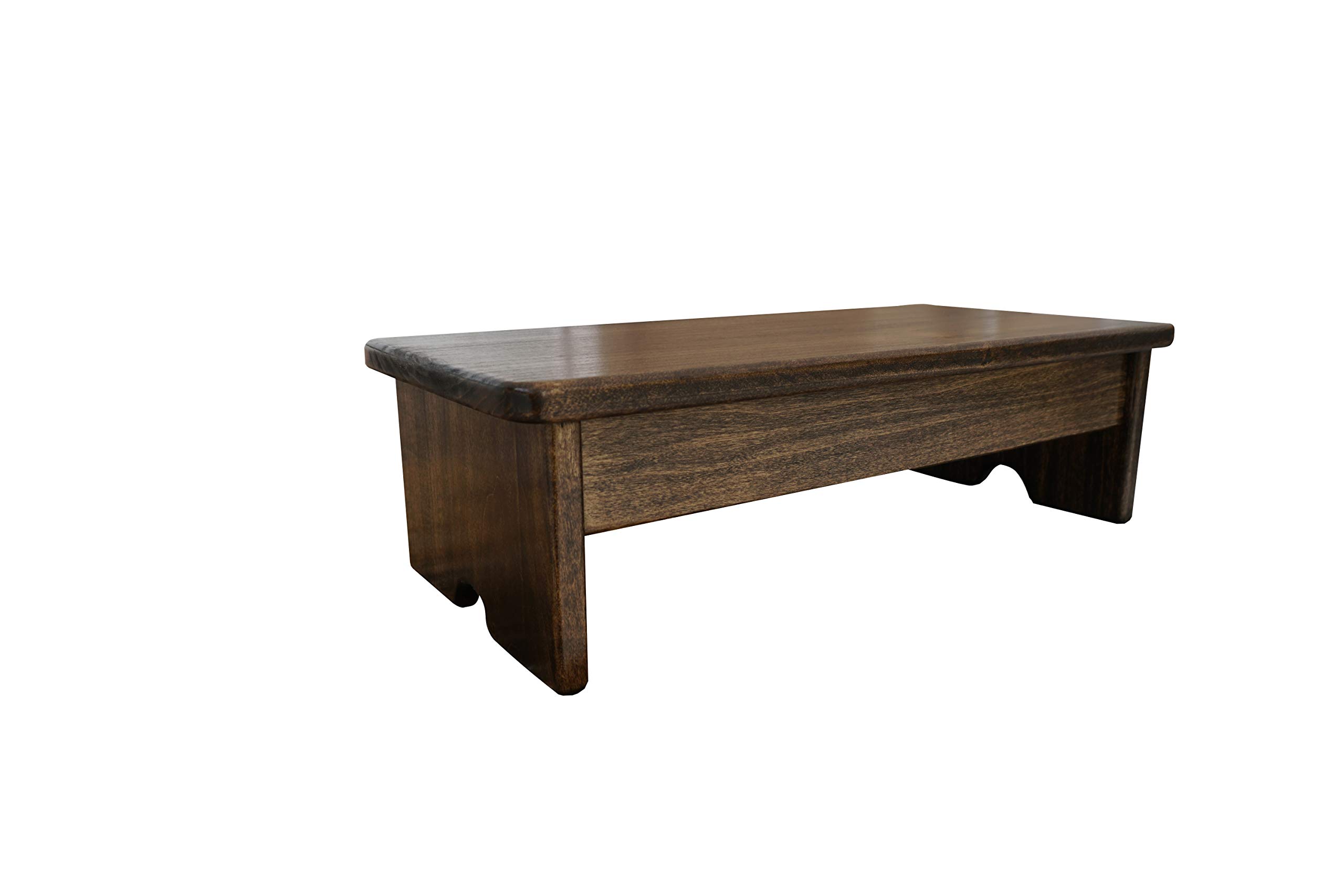 Compact Walnut Stain Bedside Foot Stool - 6 Inch Tall, Handcrafted in USA - Perfect for Living Room, Bedroom & Office Comfort