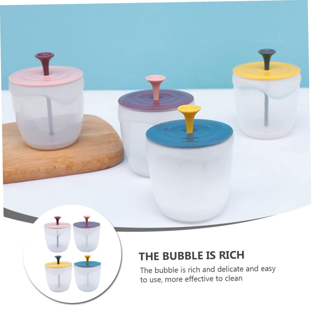 4pcs Facial Bubble Maker Bottle - Travel Size Foaming Cup for Face Cleansing | Easy to Use Whipped Bubble Maker | Perfect for Skincare Routine & Travel Essentials