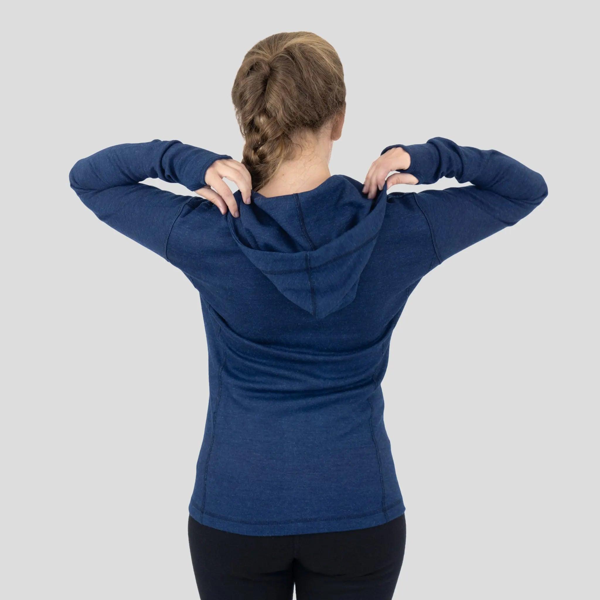 Women's Alpaca Wool Hoodie Jacket - 420 Midweight Full Zip Fleece Pullover for Outdoor Hiking & Winter Travel - Cozy Warm Sweatshirt for Casual Wear