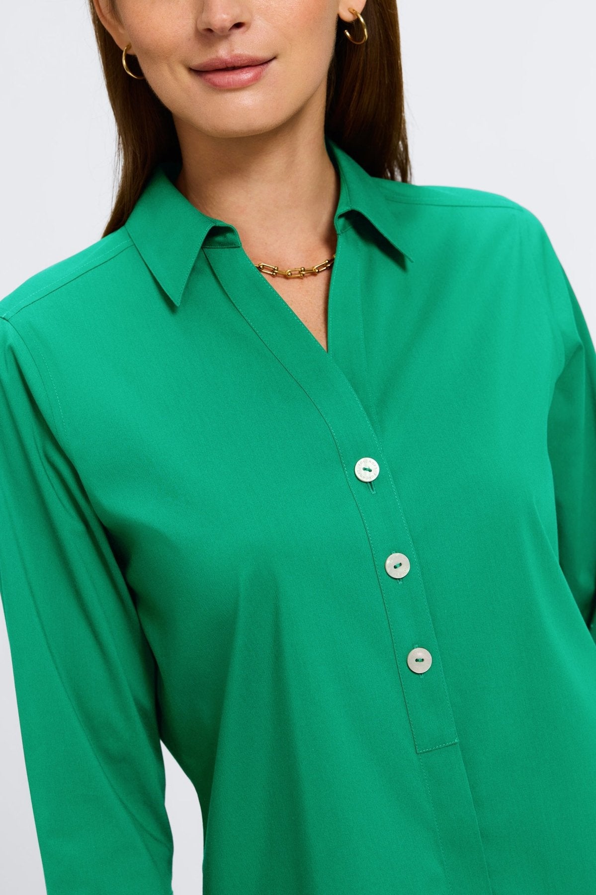 Pamela No Iron Stretch 3/4 Sleeve Tunic Top for Women - Wrinkle-Free Comfort Fit Blouse - Perfect for Office, Travel & Casual Wear