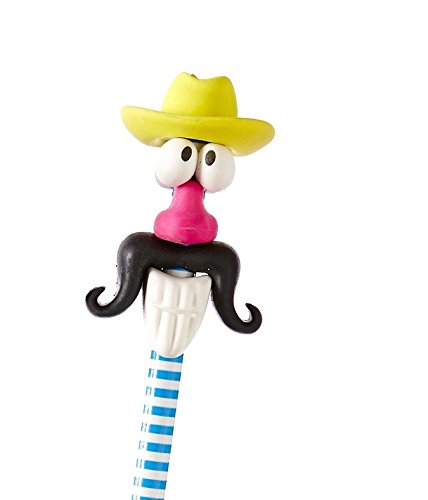 GeekGoodies Unique Mustache Pencil & Eraser Stationery Set - Fun Designer Gift for Birthday, Office & School Supplies (Set of 2) - Perfect for Students, Teachers & Creative Professionals