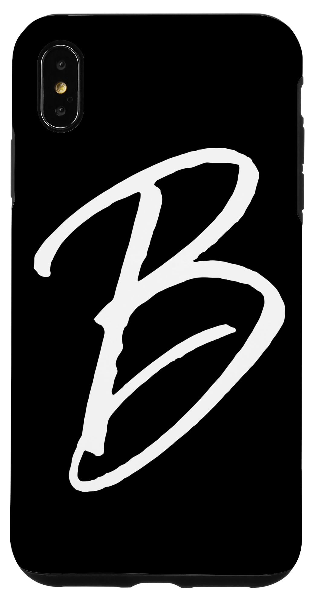 iPhone XS Max Phone Case - Personalized Monogram Letter B in Elegant Black Calligraphy Design | Slim Protective Cover for Work, Travel & Everyday Use