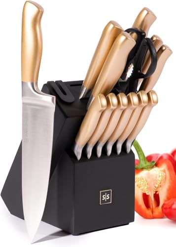 Gold Handle, Silver Blade & Black Block