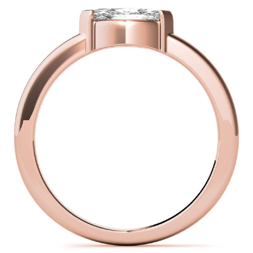 10K Solid Rose Gold Handmade Engagement Rings - 2 CT Oval Cut Moissanite Diamond Solitaire Wedding Band Set for Women - Perfect for Proposals, Anniversaries & Bridal Jewelry Gifts
