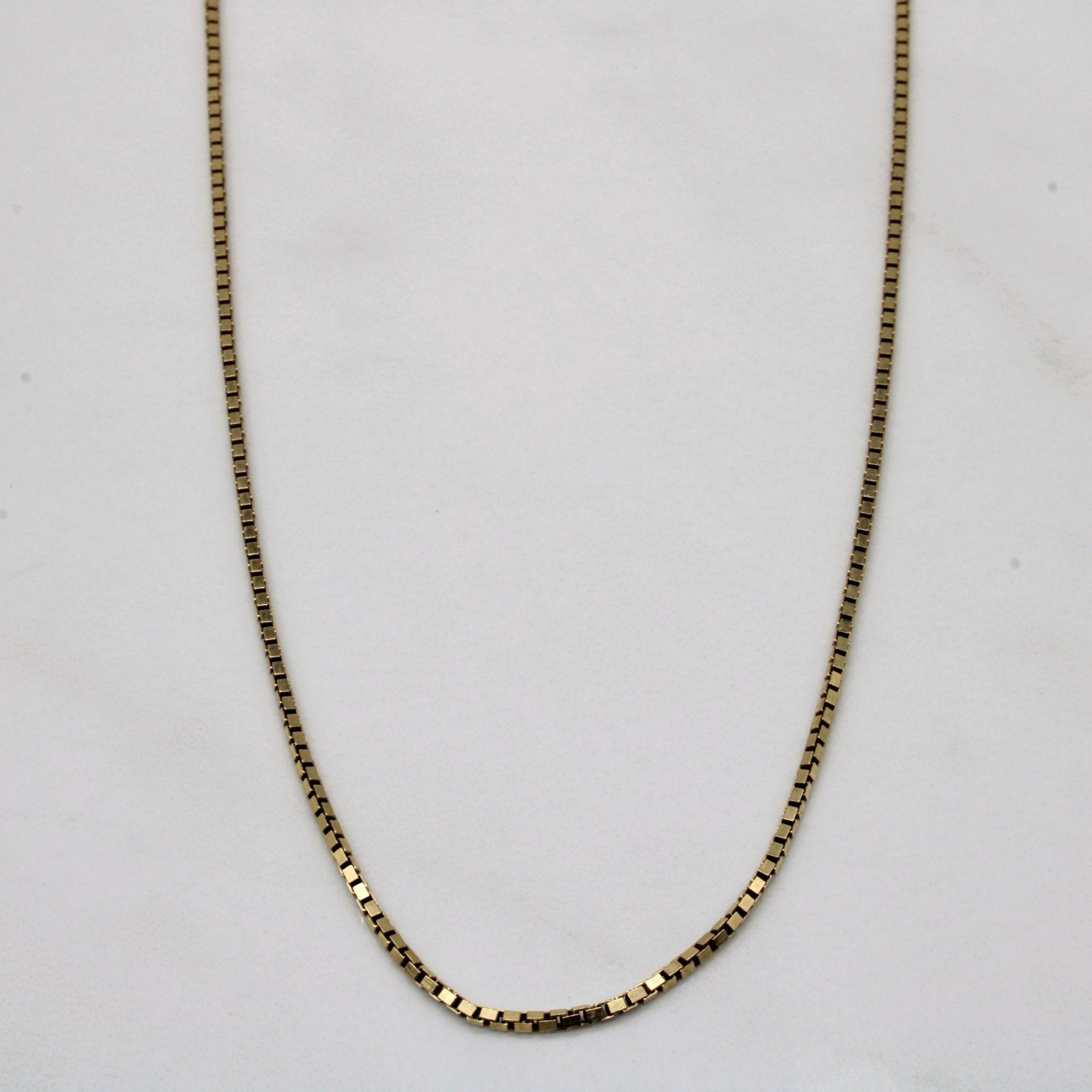 10K Yellow Gold Box Chain Necklace for Men & Women - 22 Inches - Perfect for Everyday Wear, Layering & Gifts