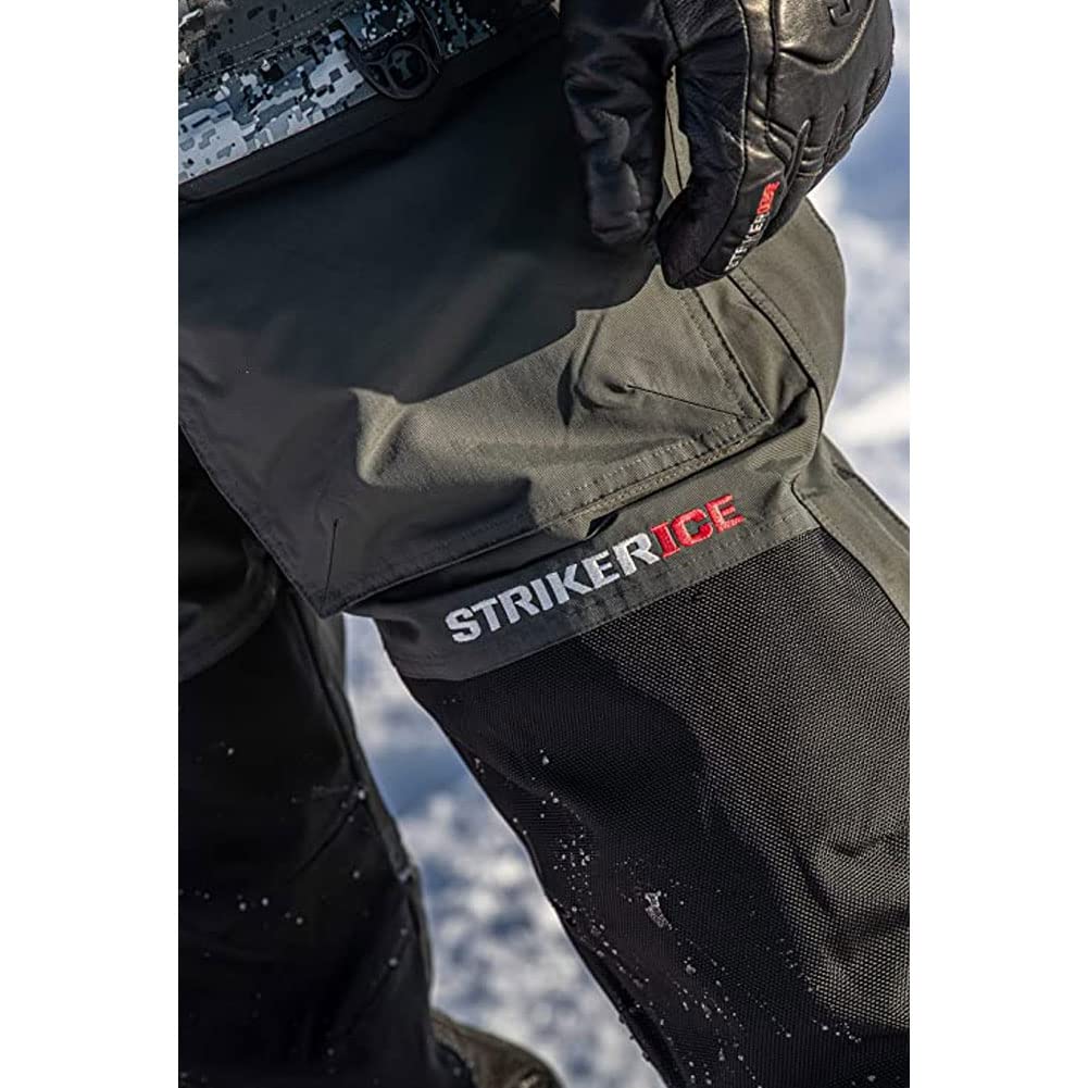 Striker Men's Predator Durable Windproof Water-Resistant Ice Fishing Bib Pants with Sureflote Flotation Technology - Winter Fishing Gear for Cold Weather & Outdoor Adventures
