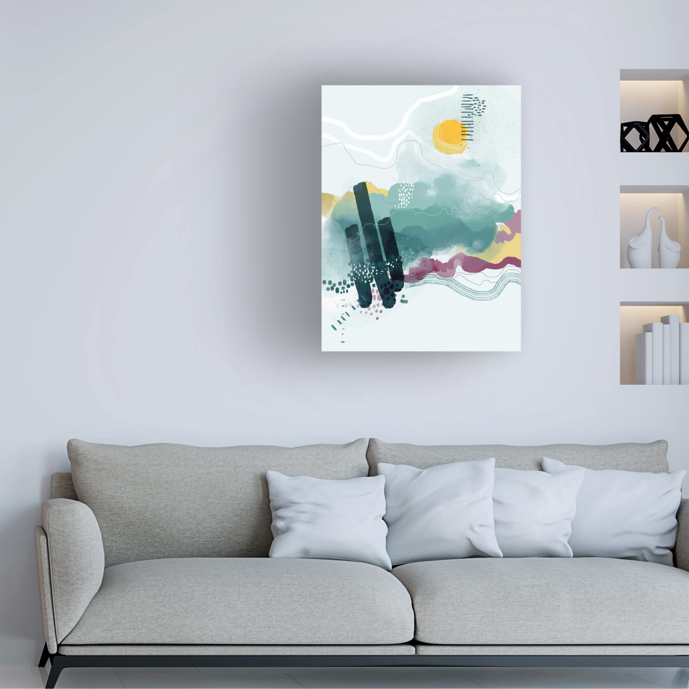 Trademark Fine Art 'Seafoam' Canvas Wall Art by Ishita Banerjee - Coastal Home Decor for Living Room, Bedroom & Office