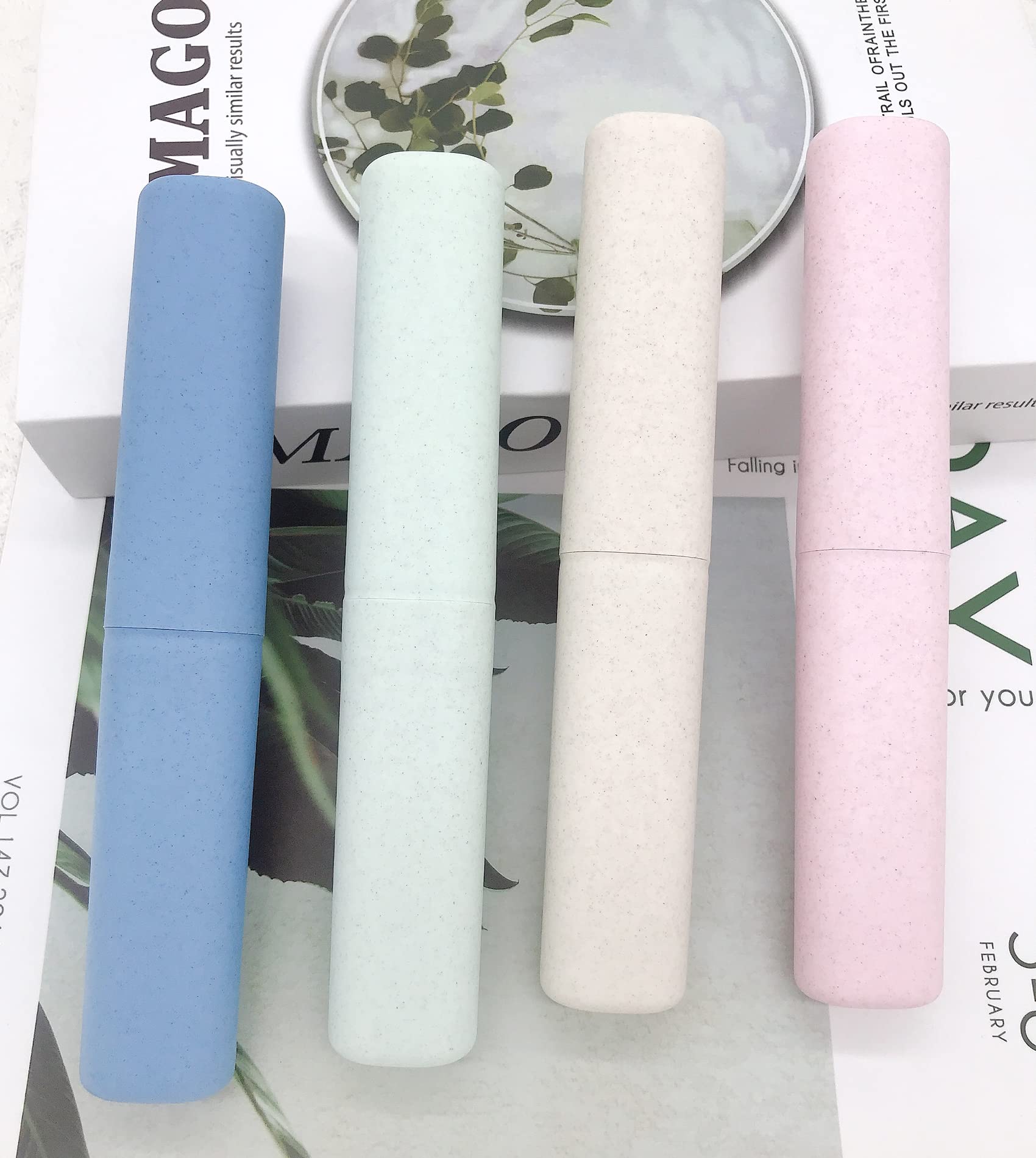SIETDESEO 4-Pack Travel Toothbrush Holder Set - Waterproof Toothbrush Case for Travel, Camping & Gym | Compact & Hygienic Dental Accessories Storage