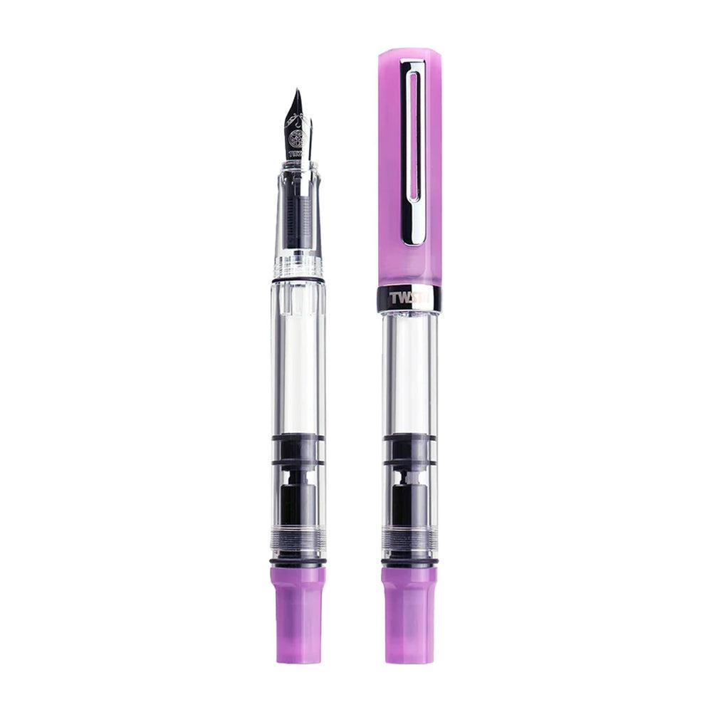 TWSBI Eco Glow Purple Fountain Pen - Smooth Writing, Transparent Barrel, Ideal for Journaling, Note-Taking & Calligraphy
