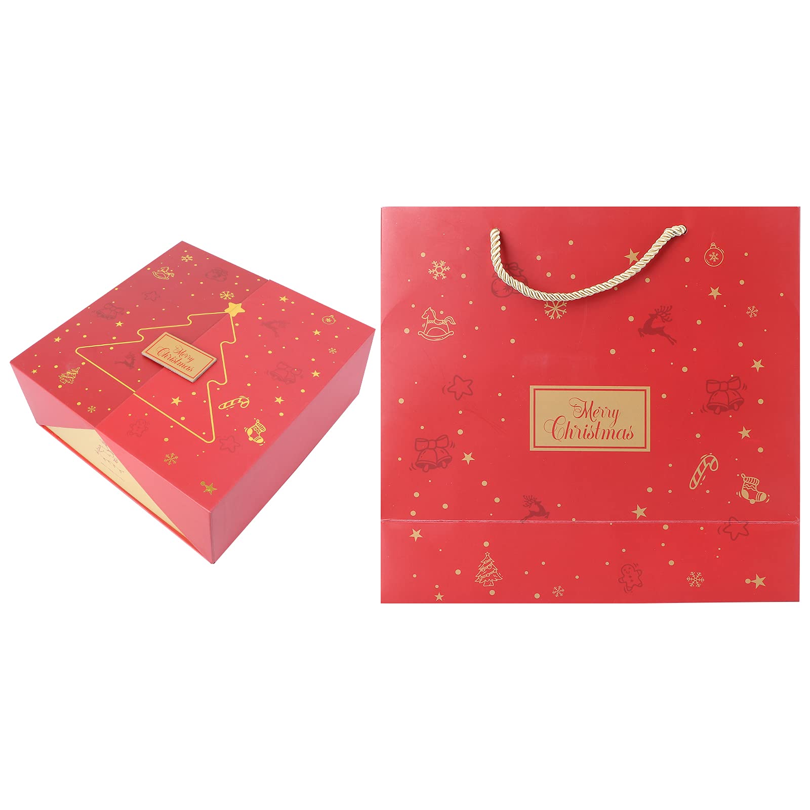 DOITOOL Christmas Eve Apple Candy Gift Box Set - Red Holiday Storage Box for Christmas Decorations | Perfect for Holiday Parties, Gift Giving & Festive Home Decor