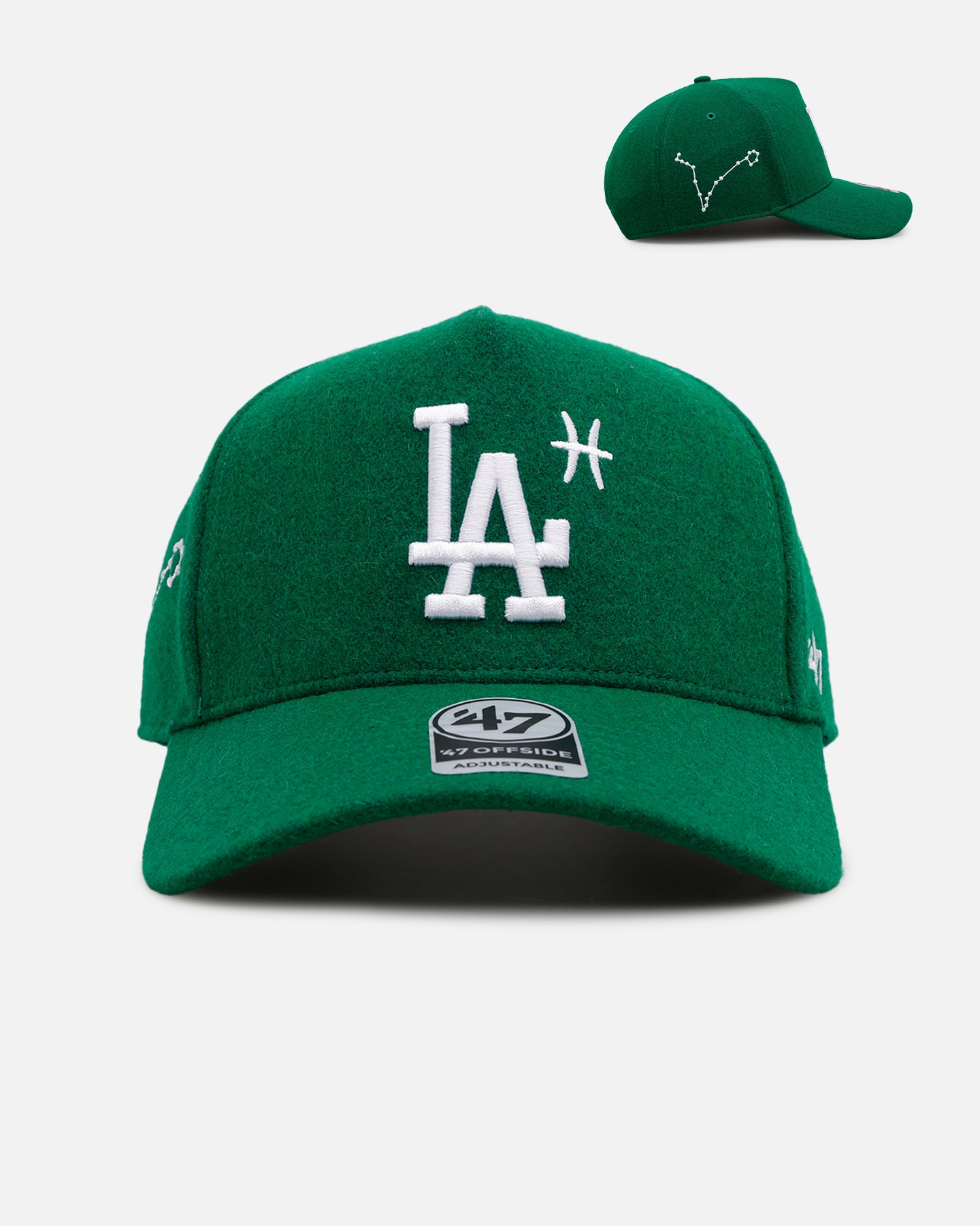 47 Brand Los Angeles Dodgers 'Zodiac' Pisces Snapback Cap - Kelly Green Adjustable Baseball Hat for Men & Women - Perfect for Game Day, Sports Events & Streetwear Fashion