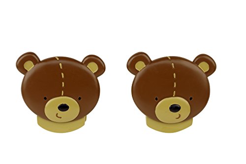 NoJo Adorable Bear Wall Hooks Set of 2 - Rustic Wooden Coat Hooks for Bedroom, Entryway & Nursery Organization - Perfect for Hanging Coats, Hats, Bags & Decor