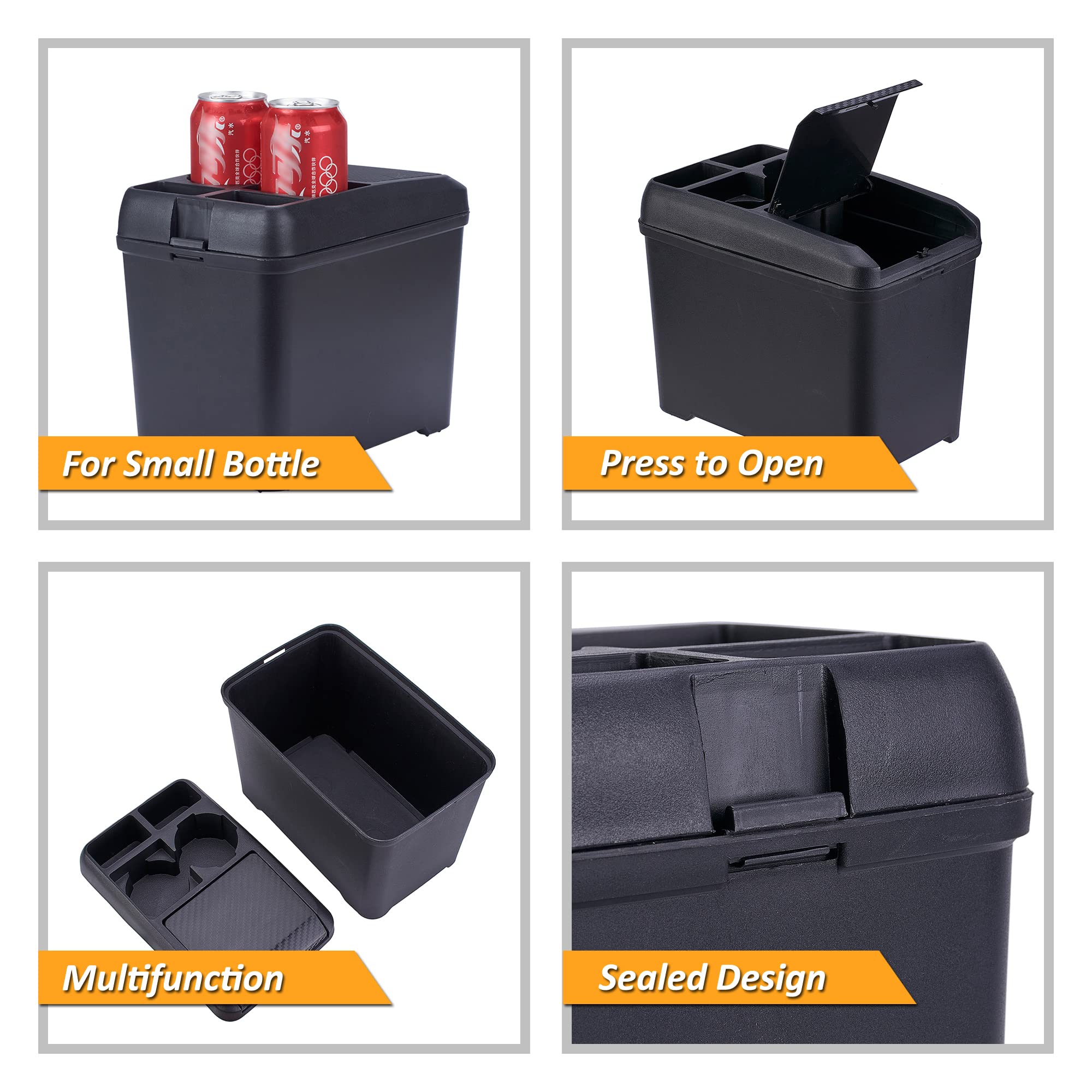 Car Trash Can with Lid - Multi-Function Vehicle Waste Bin & Storage Organizer for Cup Holders - Perfect for Road Trips, Commuting and Keeping Your Car Clean