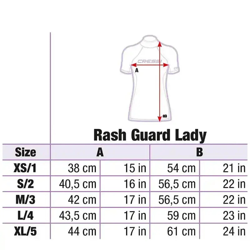 Women's Short Sleeve Rashguard - UPF 50+ Sun Protection Swim Shirt for Surfing, Yoga & Beach Activities | Cressi Lady Rash Guard | Perfect for Swimming, Water Sports & Outdoor Workouts
