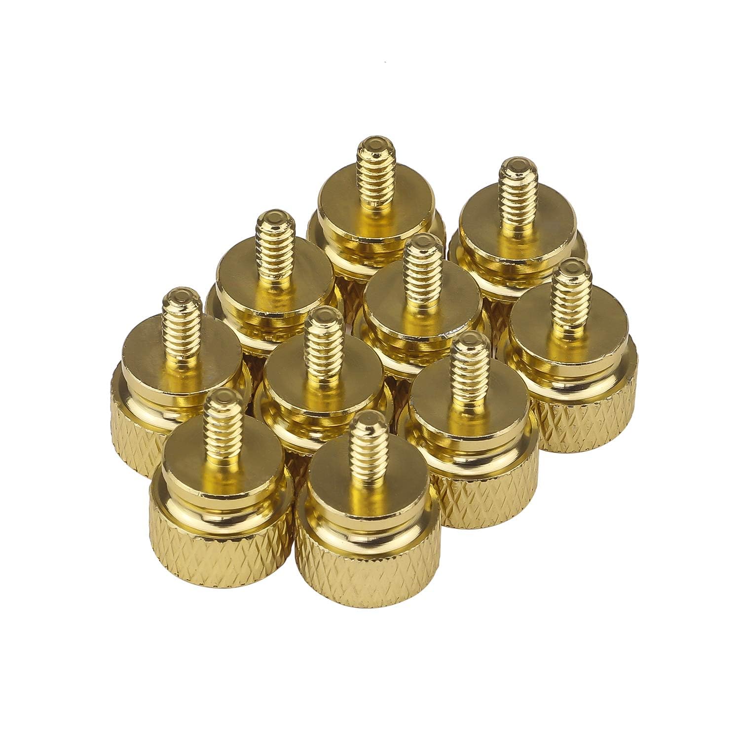 10Pcs 6-32 Thread Gold PC Thumb Screws for Computer Case & Power Supply - Easy Installation & Maintenance for DIY PC Builds and Upgrades