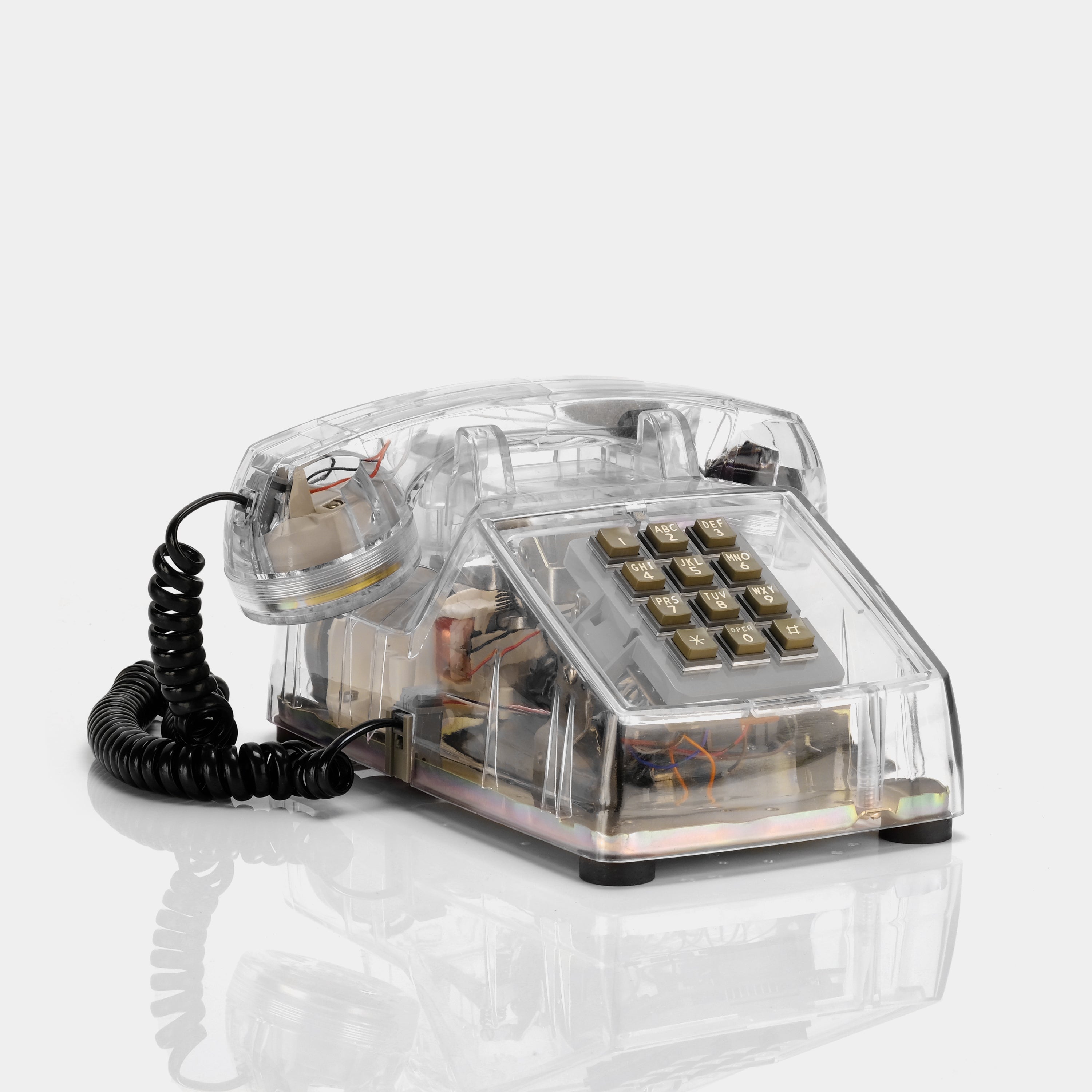 Cortelco Clear Transparent Corded Phone for Home & Office - Classic Landline Desk Telephone with Caller ID & Speakerphone - Perfect for Elderly, Business, and Emergency Use