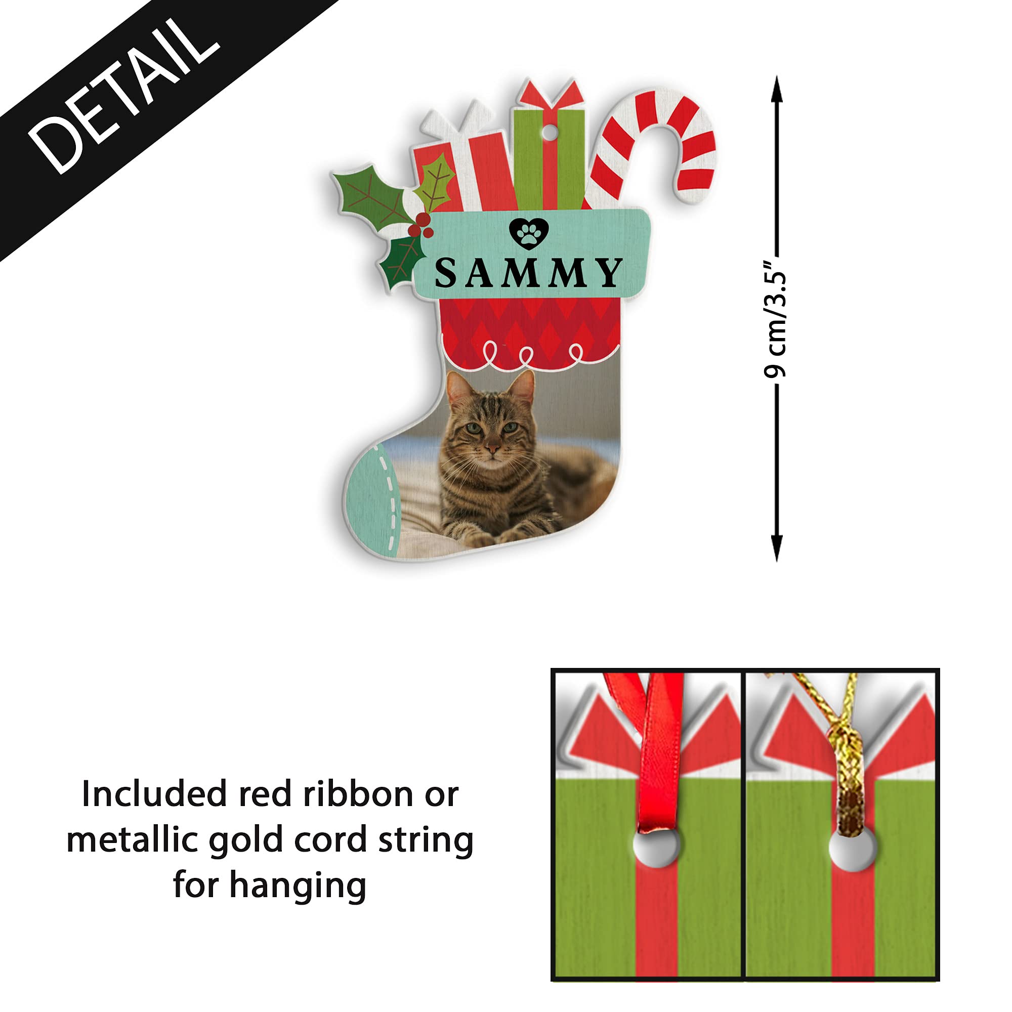 Personalized Dog Christmas Ornament with Name - Custom Wooden Pet Memorial Gift for Dog Lovers - Handmade Dog Bone & Socks Decor - Perfect for Holiday Tree Decorating, Pet Loss Remembrance & Dog Owner Gifts 2024