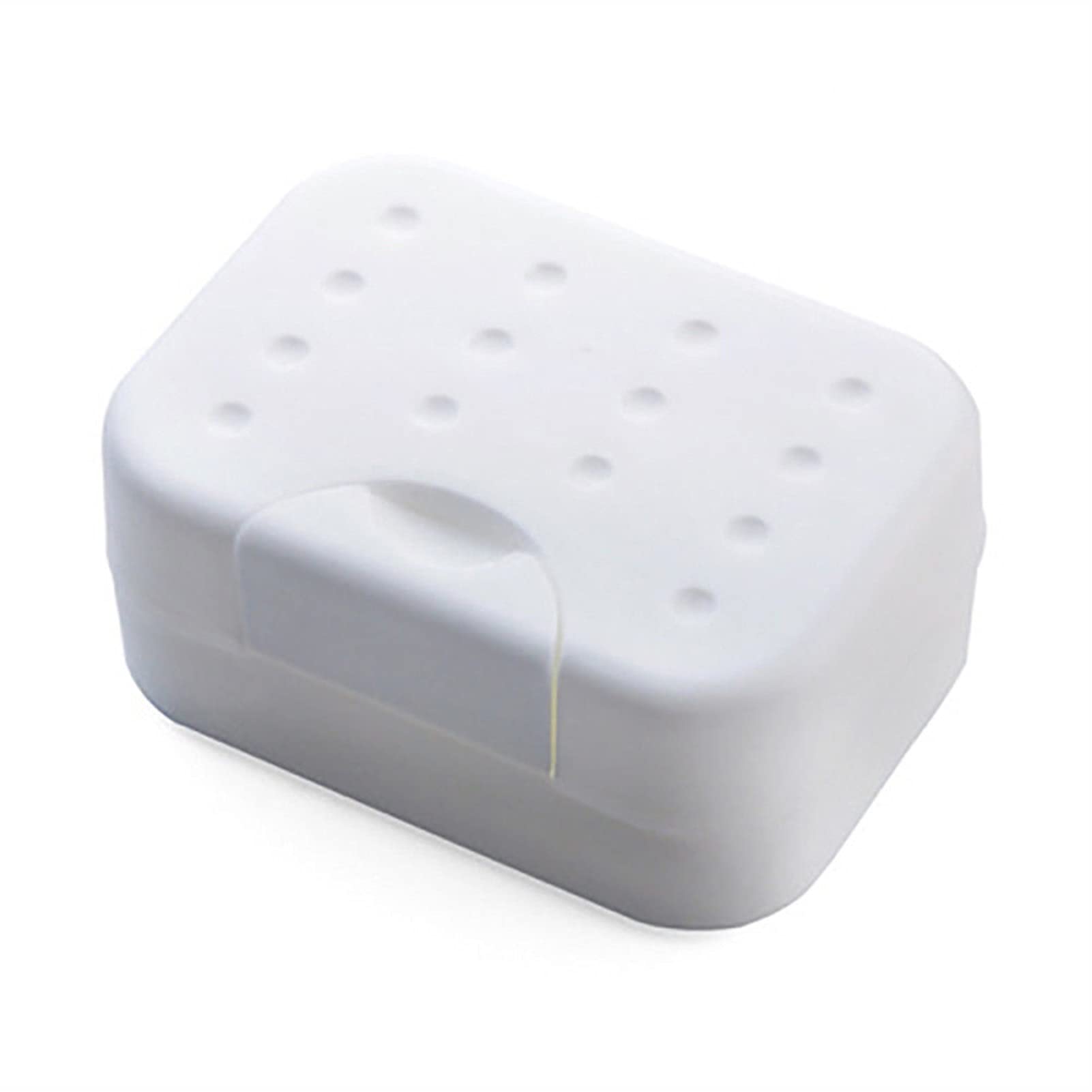 ZEMIN Leaf-Shaped Soap Box - Portable Travel Storage Container for Shower, Bathroom & Hiking | Compact Household Organizer for Soap, Jewelry & Small Items | White