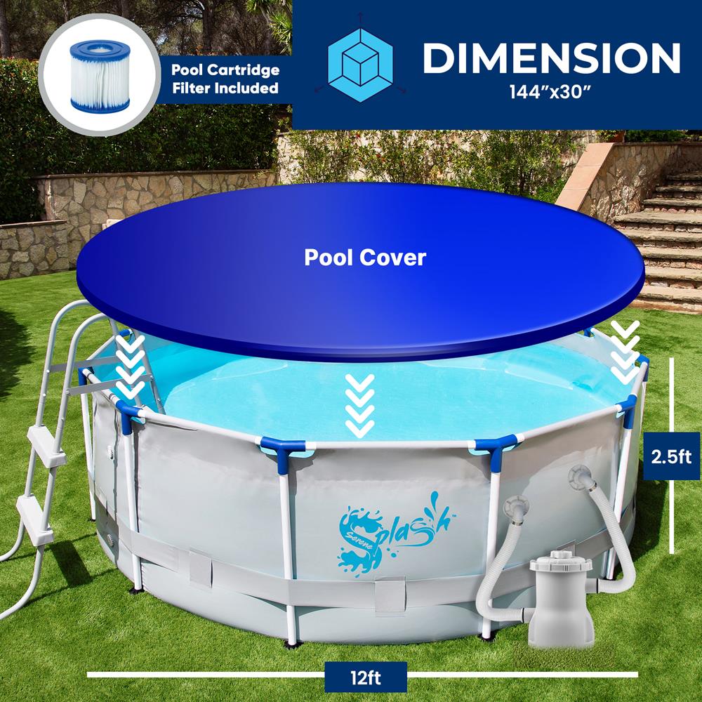 Premium Metal Frame Above Ground Pool Set - Durable & Easy Setup for Backyard, Garden, or Outdoor Fun | Perfect for Summer Swimming, Family Gatherings, and Kids Playtime
