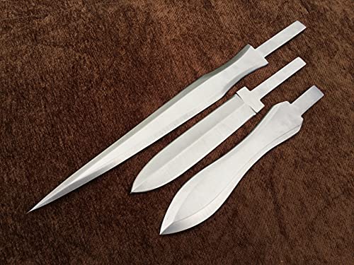 3-Piece Custom Handmade Carbon Steel Blank Knife Blades for Knife Making - High-Quality DIY Knife Crafting Supplies (0032) | Perfect for Bushcraft, Survival Kits & Woodworking Projects