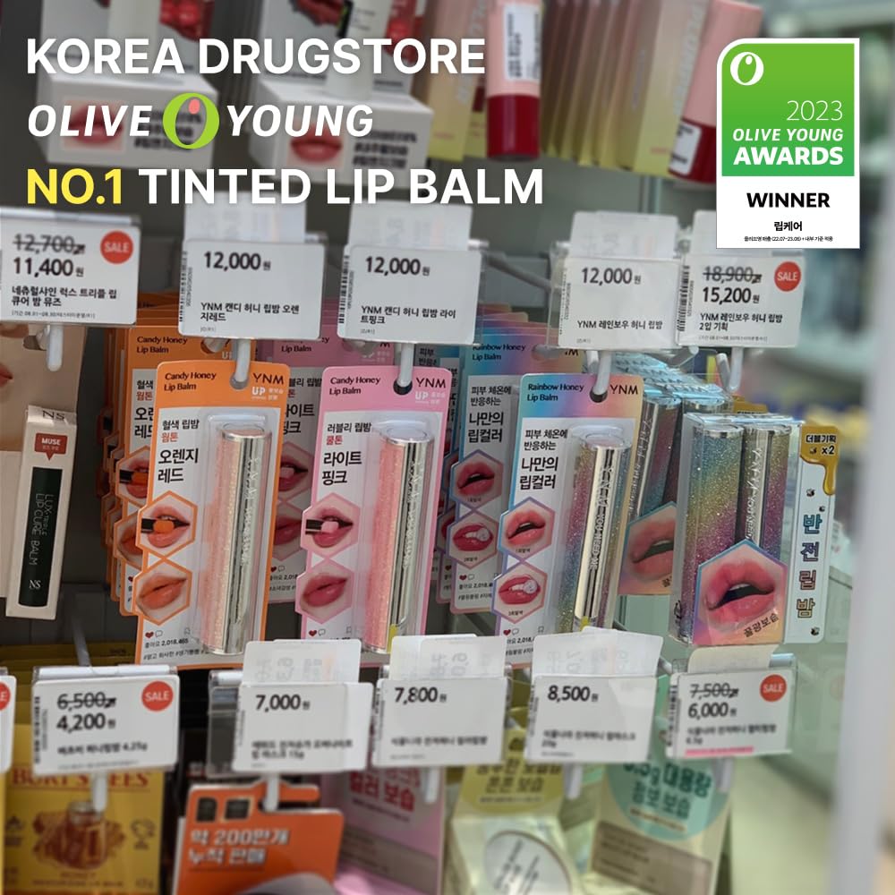 YNM Candy Honey Lip Balm - Non-Sticky, High-Shine, Moisturizing with Manuka Honey for Fuller Lips | Day & Night Care