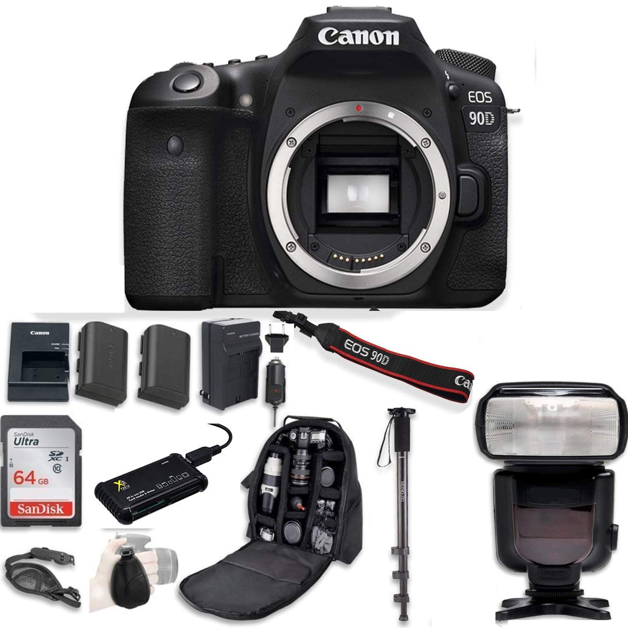 Canon EOS 90D DSLR Camera Body with 32GB SD Card, Tripod & Accessories Kit - Professional Photography for Travel, Sports & Wildlife Shooting