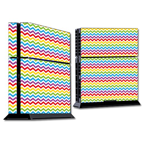 MightySkins Decorative Vinyl Skin Wrap Sticker for Sony PlayStation 4 (PS4) Console - Candy Chevron Design | Custom Protective Cover for Gaming Setup & Home Decor
