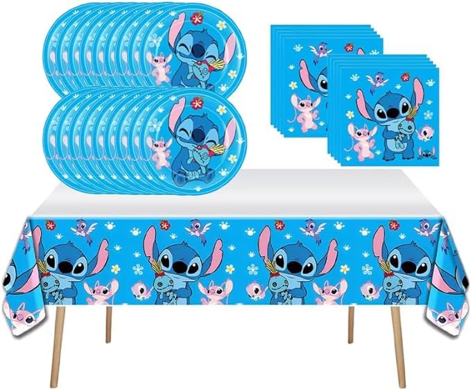 41-Piece Birthday Party Supplies Set - 20 Plates, 20 Napkins & 1 Tablecloth for Boys and Girls Birthday Decorations | Perfect for Kids Birthday Parties, Baby Showers & Family Celebrations