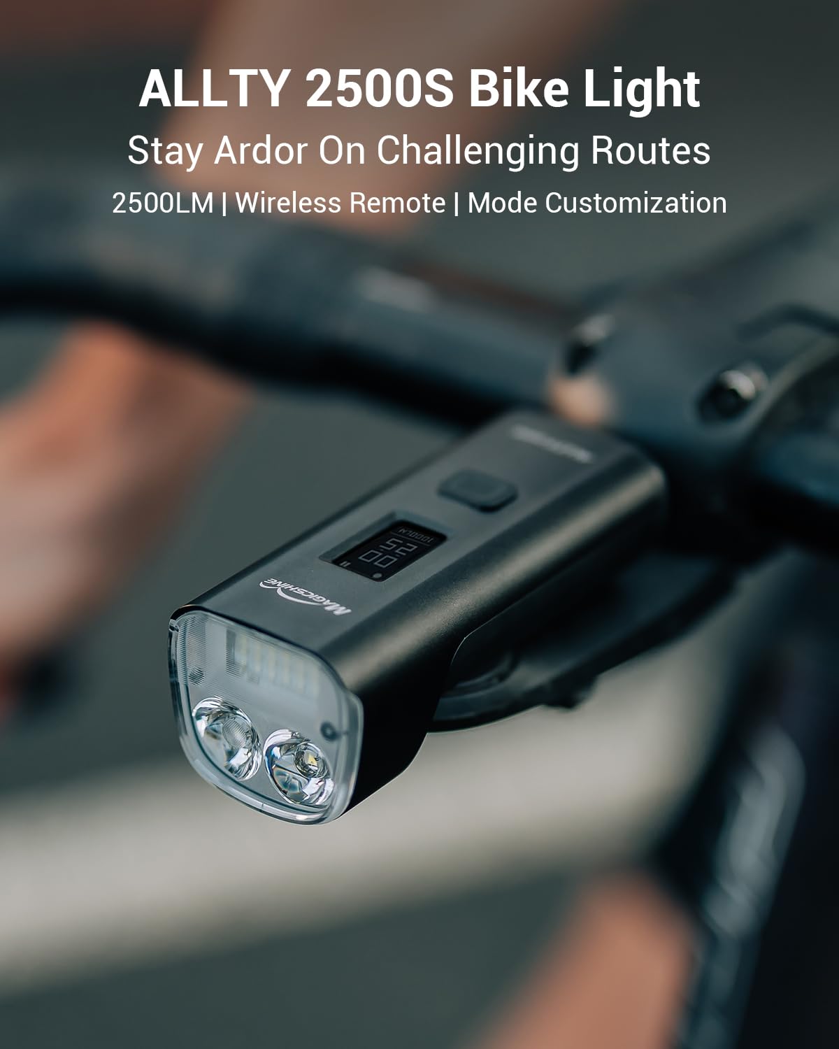 Magicshine ALLTY 1500S 2500S Bike Lights for Night Riding - USB-C Rechargeable, Battery Replaceable, Wireless & APP Control - Compatible with Garmin/GoPro Mount for Road, MTB, Commuter Cycling - Perfect for Nighttime Safety and Urban Commuting