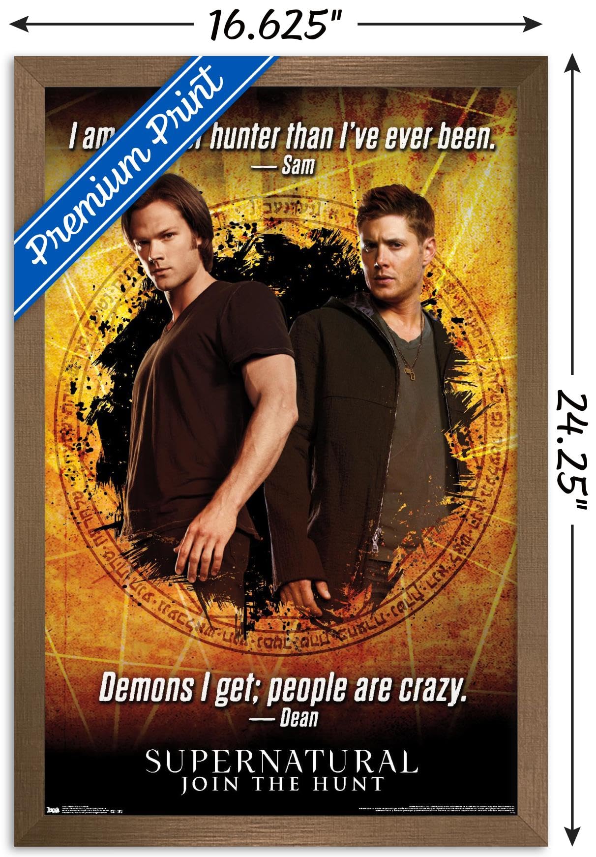 Trends International Supernatural Quotes Wall Poster - 14.725 x 22.375 Inches, Bronze Framed Version - Perfect for Home Decor, Office, Dorm Room & TV Show Fan Gifts