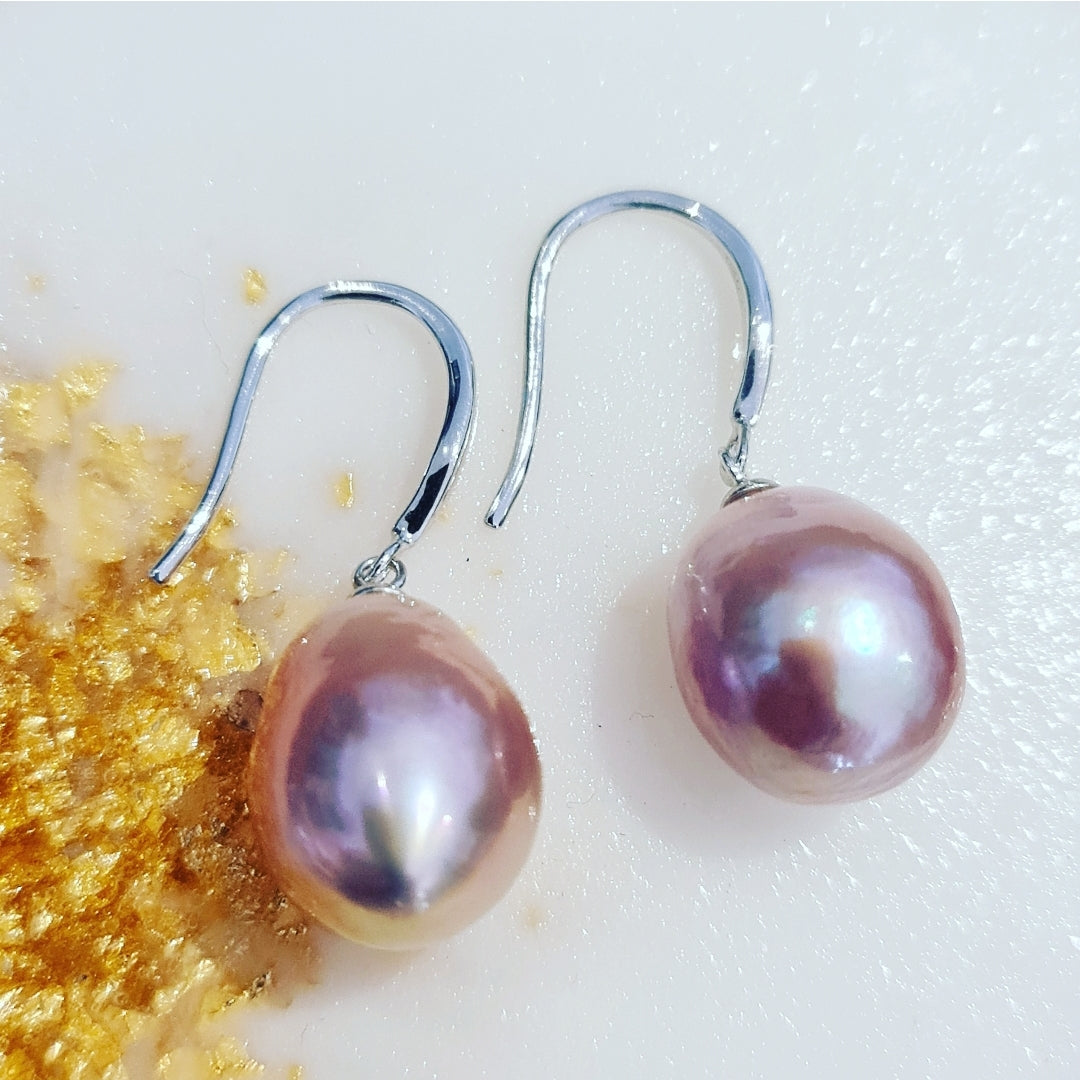 Elegant Pink Freshwater Pearl Drop Earrings in Sterling Silver - Perfect for Weddings, Parties & Special Occasions