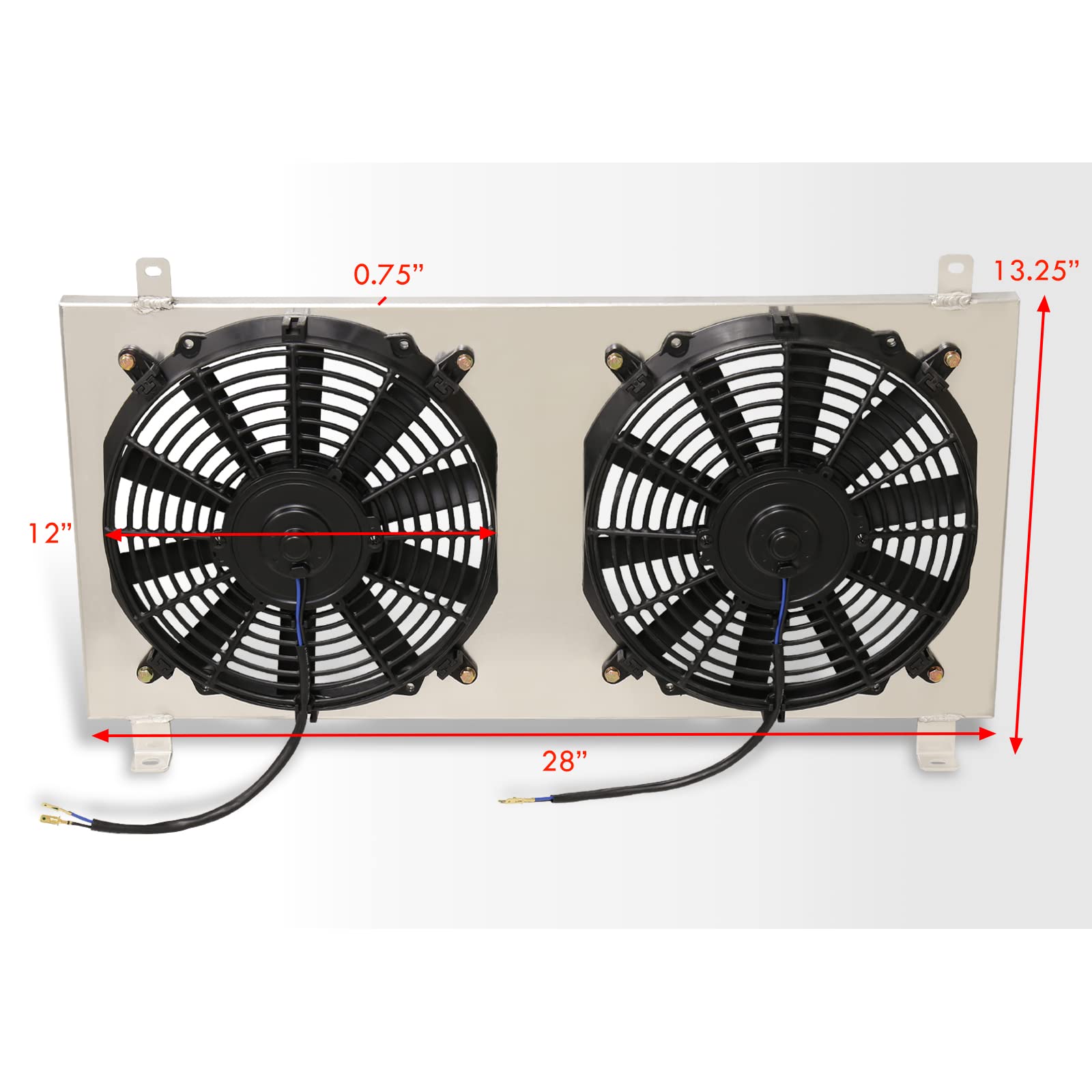 AJP Distributors Aluminum Radiator Fan Shroud Kit with 12
