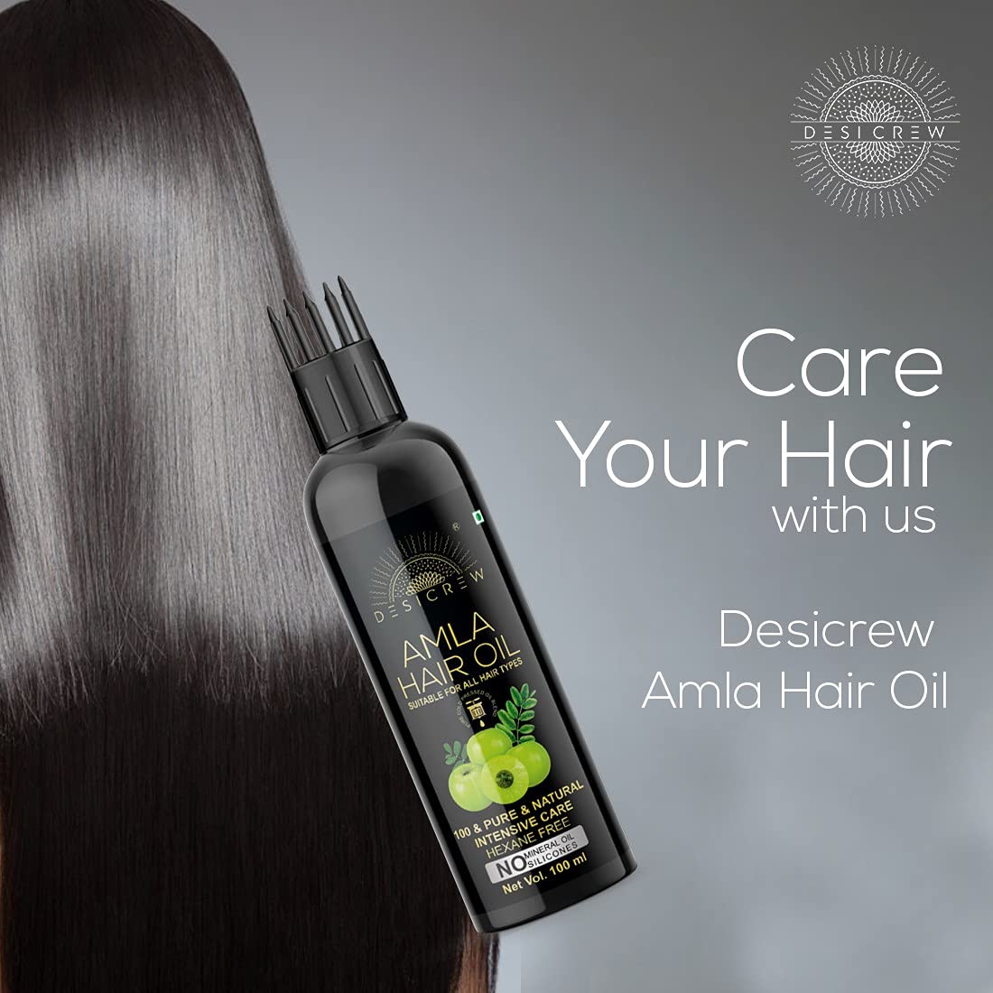 Cold-Pressed Amla & Hair Tonic Oil Combo - 100ml x 2 for Hair Growth, Moisturizing & Healing - Skin, Scalp & Eyelash Care with Applicator - Perfect for Daily Hair Treatment & Damaged Hair Repair